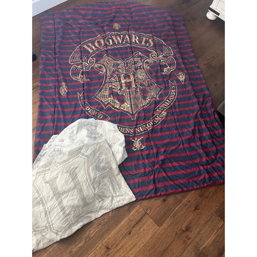 Harry Potter Hogwarts Bedding Set Comforter & Sheet set Navy Blue twin